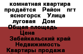 1 комнатная квартира продаётся › Район ­ пгт.ясногорск › Улица ­ луговая › Дом ­ 9 › Общая площадь ­ 38 › Цена ­ 400 000 - Забайкальский край Недвижимость » Квартиры продажа   . Забайкальский край